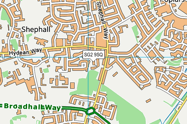 SG2 9SQ map - OS VectorMap District (Ordnance Survey)