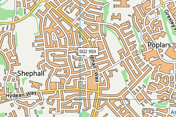 SG2 9SX map - OS VectorMap District (Ordnance Survey)