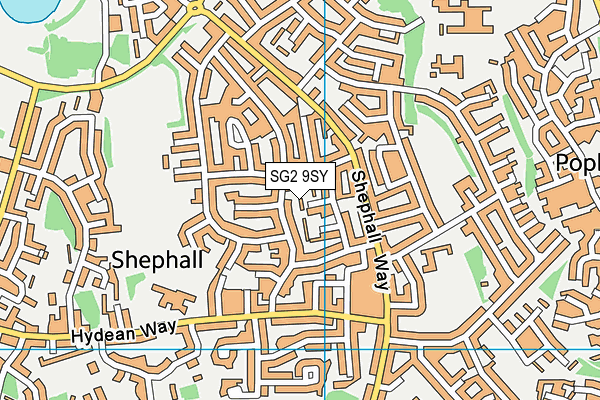 SG2 9SY map - OS VectorMap District (Ordnance Survey)