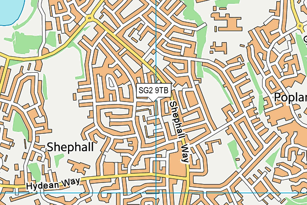 SG2 9TB map - OS VectorMap District (Ordnance Survey)