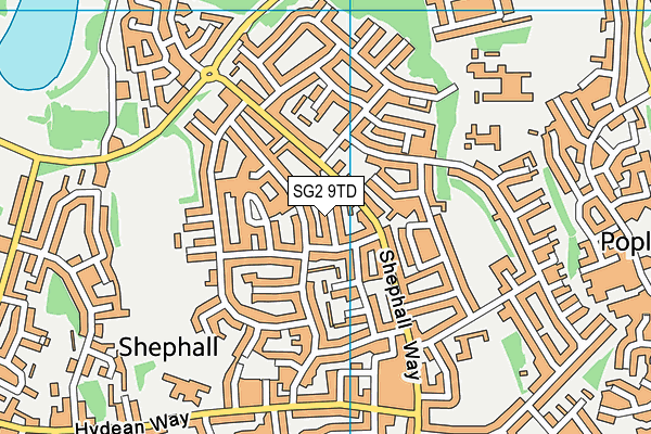 SG2 9TD map - OS VectorMap District (Ordnance Survey)