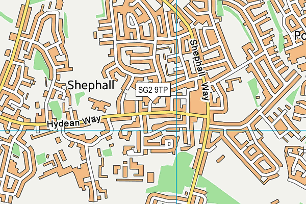SG2 9TP map - OS VectorMap District (Ordnance Survey)