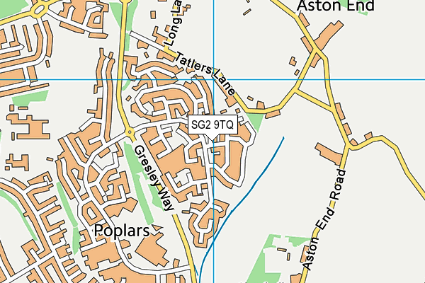 SG2 9TQ map - OS VectorMap District (Ordnance Survey)