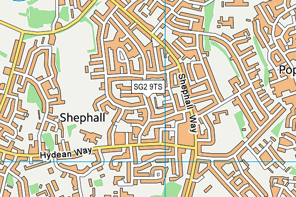 SG2 9TS map - OS VectorMap District (Ordnance Survey)