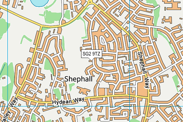 SG2 9TZ map - OS VectorMap District (Ordnance Survey)