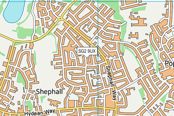 SG2 9UX map - OS VectorMap District (Ordnance Survey)