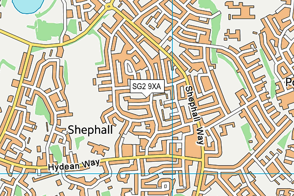 SG2 9XA map - OS VectorMap District (Ordnance Survey)