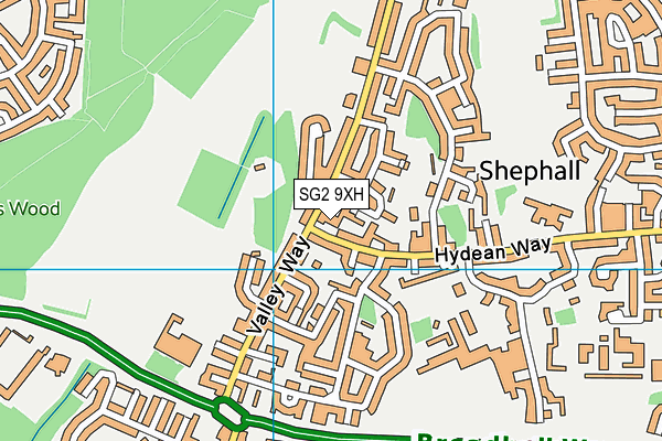 SG2 9XH map - OS VectorMap District (Ordnance Survey)