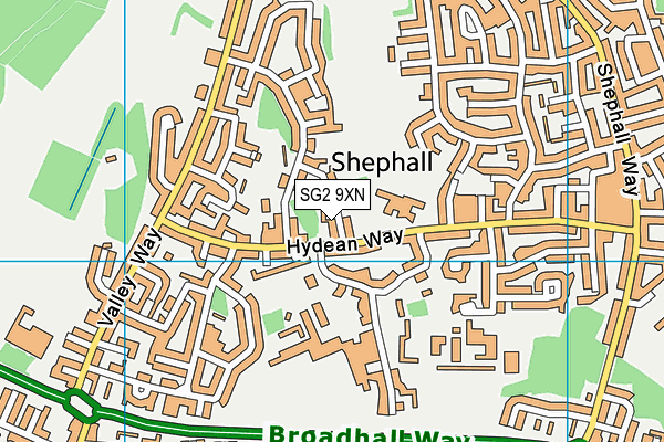 SG2 9XN map - OS VectorMap District (Ordnance Survey)