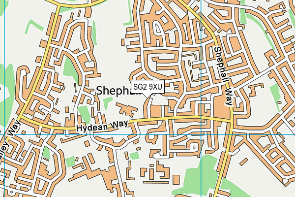 SG2 9XU map - OS VectorMap District (Ordnance Survey)