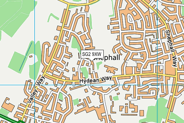 SG2 9XW map - OS VectorMap District (Ordnance Survey)