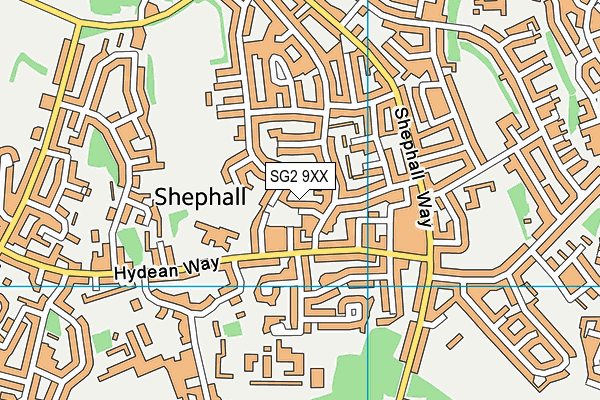 SG2 9XX map - OS VectorMap District (Ordnance Survey)