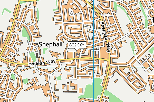 SG2 9XY map - OS VectorMap District (Ordnance Survey)