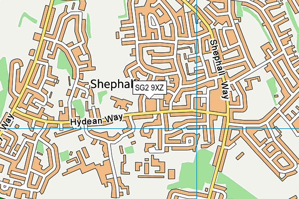 SG2 9XZ map - OS VectorMap District (Ordnance Survey)