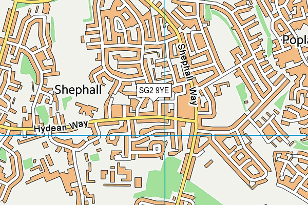 SG2 9YE map - OS VectorMap District (Ordnance Survey)