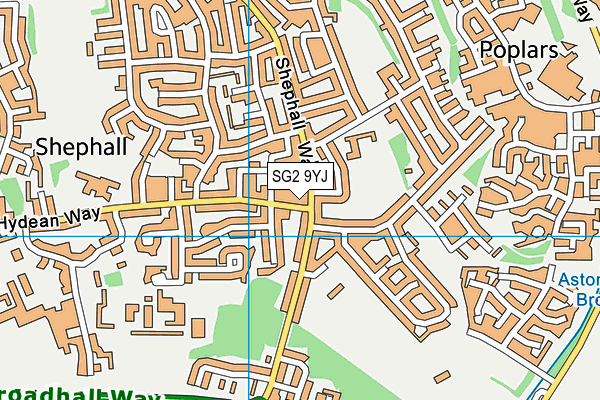 SG2 9YJ map - OS VectorMap District (Ordnance Survey)