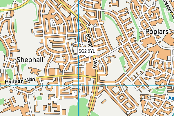 SG2 9YL map - OS VectorMap District (Ordnance Survey)