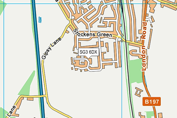SG3 6DX map - OS VectorMap District (Ordnance Survey)