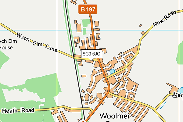 SG3 6JG map - OS VectorMap District (Ordnance Survey)