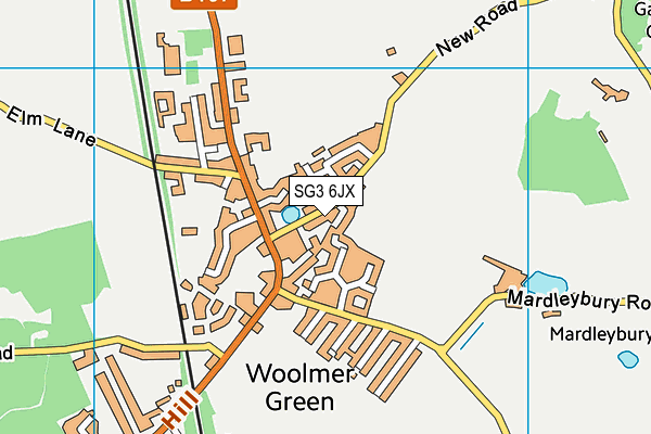 SG3 6JX map - OS VectorMap District (Ordnance Survey)