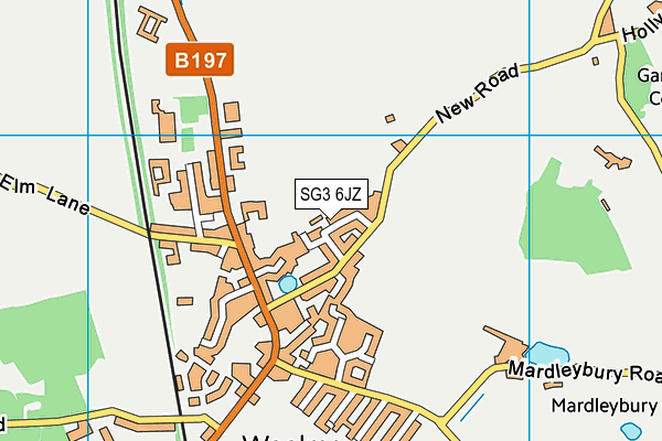 SG3 6JZ map - OS VectorMap District (Ordnance Survey)