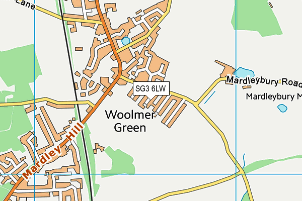 SG3 6LW map - OS VectorMap District (Ordnance Survey)