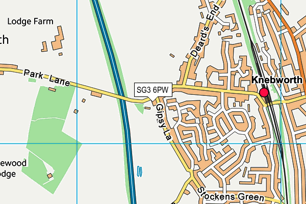 SG3 6PW map - OS VectorMap District (Ordnance Survey)