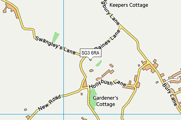 SG3 6RA map - OS VectorMap District (Ordnance Survey)