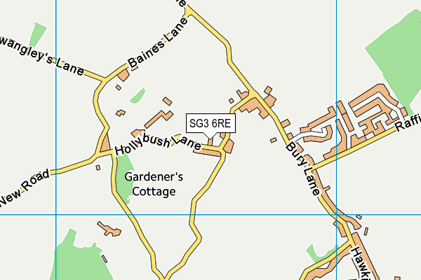 SG3 6RE map - OS VectorMap District (Ordnance Survey)