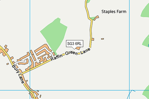 SG3 6RL map - OS VectorMap District (Ordnance Survey)