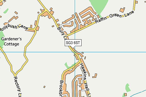 SG3 6ST map - OS VectorMap District (Ordnance Survey)