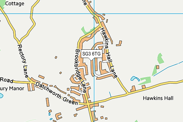 SG3 6TG map - OS VectorMap District (Ordnance Survey)