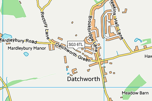Datchworth Sports Club map (SG3 6TL) - OS VectorMap District (Ordnance Survey)