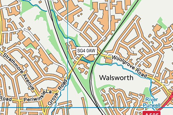 SG4 0AW map - OS VectorMap District (Ordnance Survey)