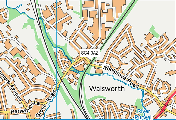 SG4 0AZ map - OS VectorMap District (Ordnance Survey)