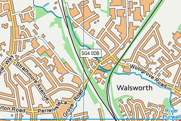 SG4 0DB map - OS VectorMap District (Ordnance Survey)