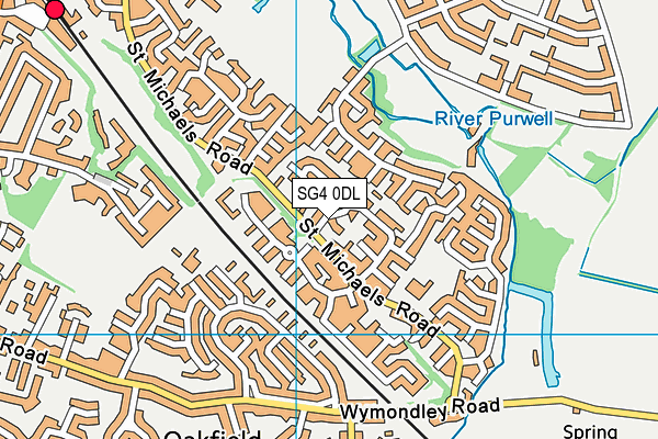 SG4 0DL map - OS VectorMap District (Ordnance Survey)