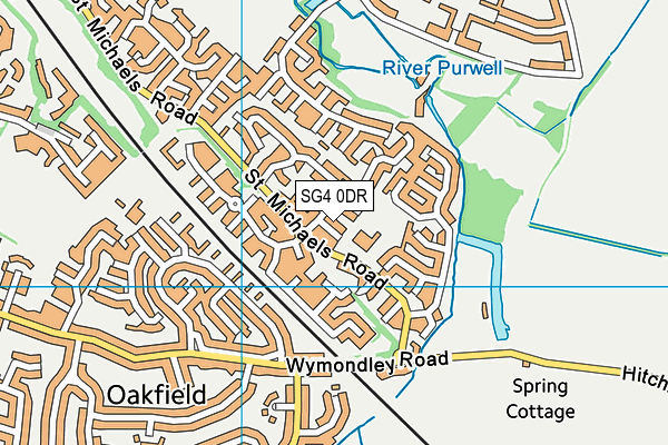 SG4 0DR map - OS VectorMap District (Ordnance Survey)