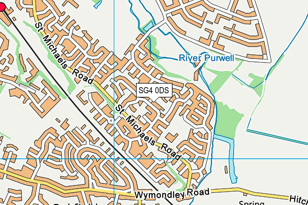 SG4 0DS map - OS VectorMap District (Ordnance Survey)