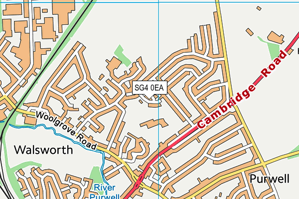 SG4 0EA map - OS VectorMap District (Ordnance Survey)