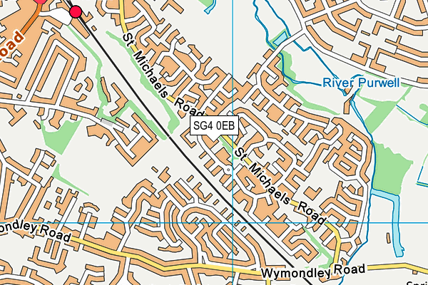 SG4 0EB map - OS VectorMap District (Ordnance Survey)