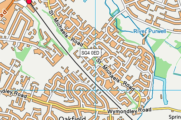 SG4 0ED map - OS VectorMap District (Ordnance Survey)