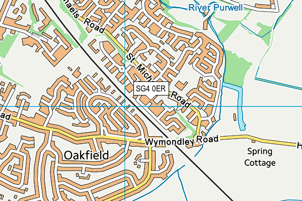 SG4 0ER map - OS VectorMap District (Ordnance Survey)