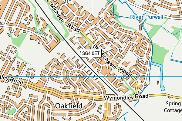 SG4 0ET map - OS VectorMap District (Ordnance Survey)