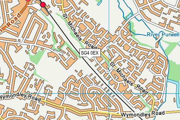 SG4 0EX map - OS VectorMap District (Ordnance Survey)