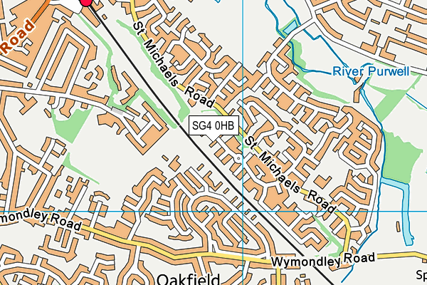 SG4 0HB map - OS VectorMap District (Ordnance Survey)