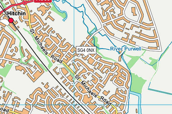 SG4 0NX map - OS VectorMap District (Ordnance Survey)