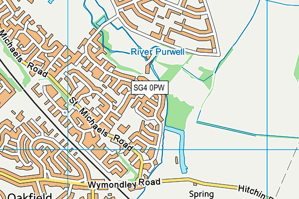 SG4 0PW map - OS VectorMap District (Ordnance Survey)
