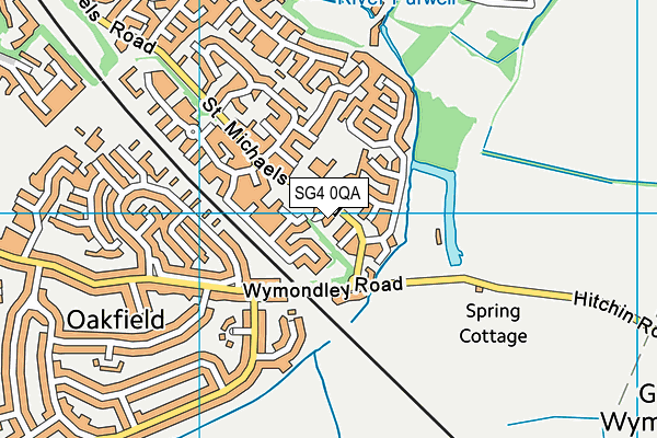 Mary Exton Primary School map (SG4 0QA) - OS VectorMap District (Ordnance Survey)