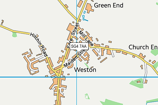 SG4 7AA map - OS VectorMap District (Ordnance Survey)